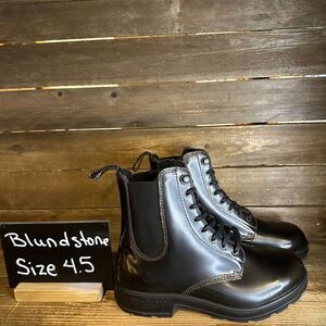 New Womens Blundstone Original Lace Up Gold Brush Leather Boots‎ Size 4.5 US 7.5